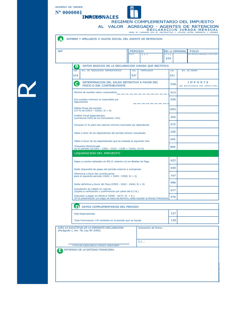 Instructivo Formulario 608 RC IVA | PDF | Impuestos | Mercado (economía)