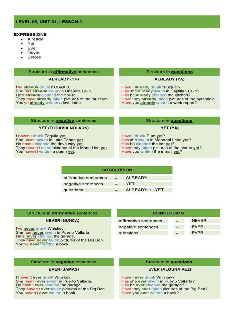 Level 6 unit 1 lesson 2 grammar pdf
