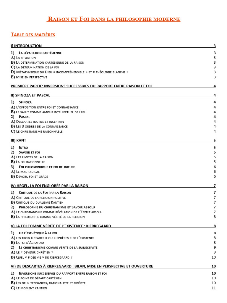 Raison et Foi en Philosophie Moderne | PDF | Raison | Dieu