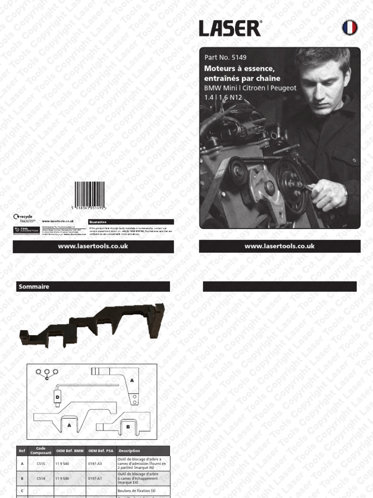 Outils de Réglage Distribution BMW Mini & Peugeot | PDF | Engines ...