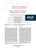 Análisis Prospectivo Estratégico de La Educación Superior en Colombia Strategic Prospective Analysis of Higher Education in Colombia