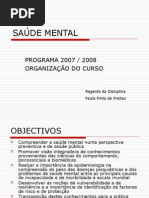 disciplina de  SAÚDE MENTAL