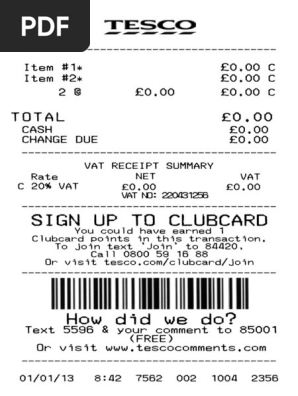 Tesco Receipt