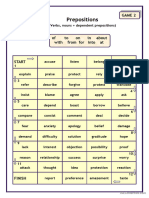 Preposiitions. Game 2 (Verbs, Nouns + Dependent Prepositions)