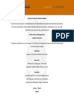 Caso Clínico. Programa de Rehabilitación Neuropsicológica Paciente Con Trastorno Específico Del Lenguaje