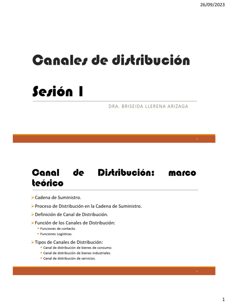 Session 1 Canales de Distribucion | PDF | Al por menor | Marketing