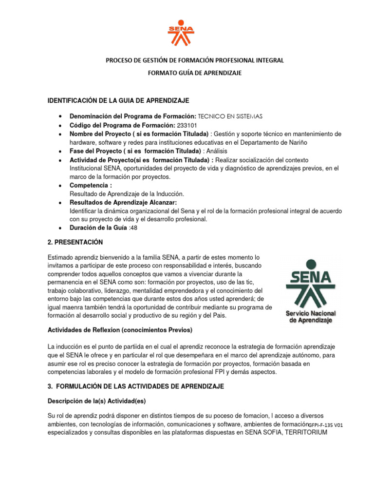 Gfpi-F-019 Guia de Aprendizaje Sena-1t.sistemas | PDF | Aprendizaje ...