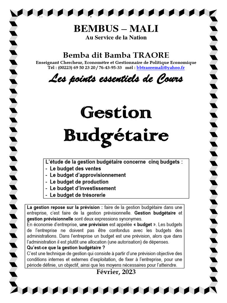 Introduction à la Gestion Budgétaire | PDF | Budget | Investir