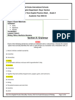 G8 - FirstTerm English Practice Sheet - Paper 2 - AK 23-24