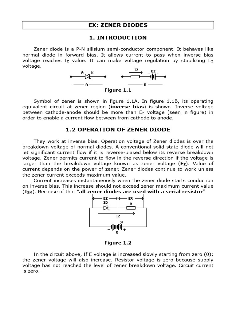 Zener Diode+regulation PDF Diode Rectifier