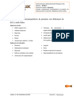 Manifestaciones Neuropsiquiátricas de Pacientes Con Deficiencia de B12 y Ácido Fólico. Metabolismo de B12 y Folatos - Barbara Rodriguez Cortes