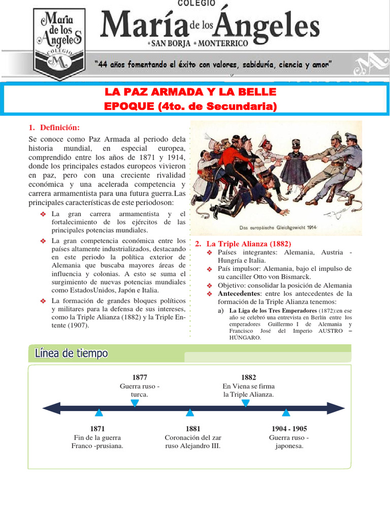 LA PAZ ARMADA Y LA BELLA EPOCA 4to. Secundaria | PDF | imperio Alemán ...