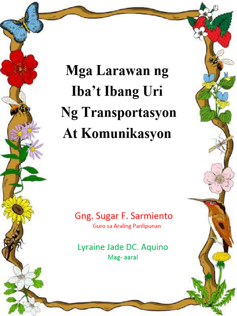 Larawan NG Mga Uri NG Transportasyo at Komunikasyon | PDF