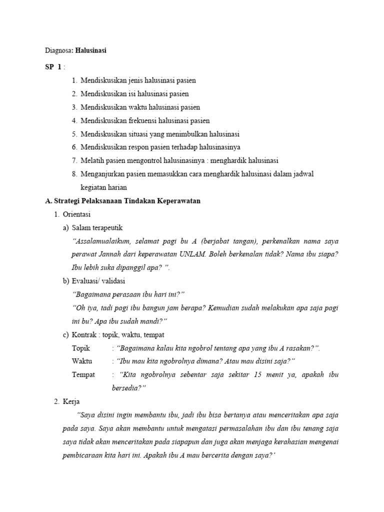 Strategi Mengatasi Halusinasi Pasien | PDF