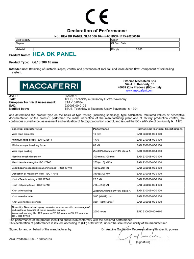 HEA DK Panel 10mm Performance Declaration | PDF | Building Engineering ...