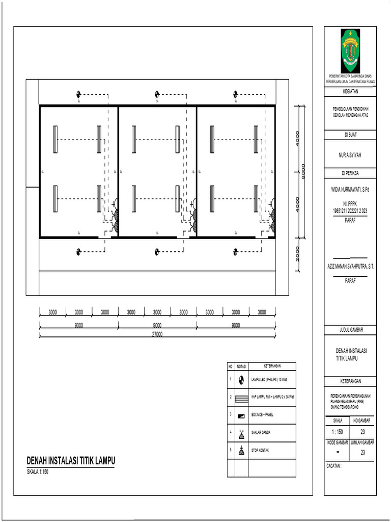 Denah Instalasi Titik Lampu RKB | PDF