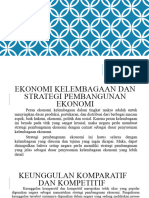 Ekonomi Kelembagaan Dan Strategi Pembangunan Ekonomi
