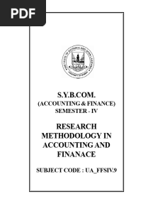 SYBCOM ACC FINSYBAF Sem 4 Research Methodology