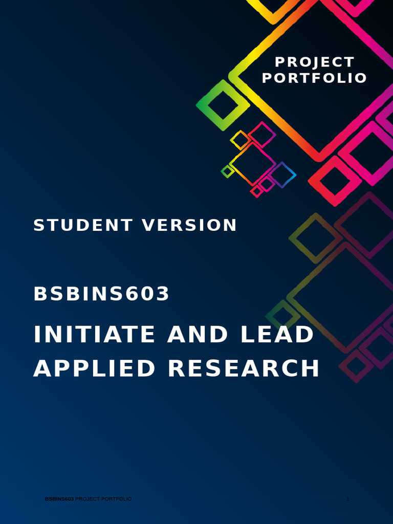 Applied Research Project Portfolio Guide | PDF | Risk | Risk Management