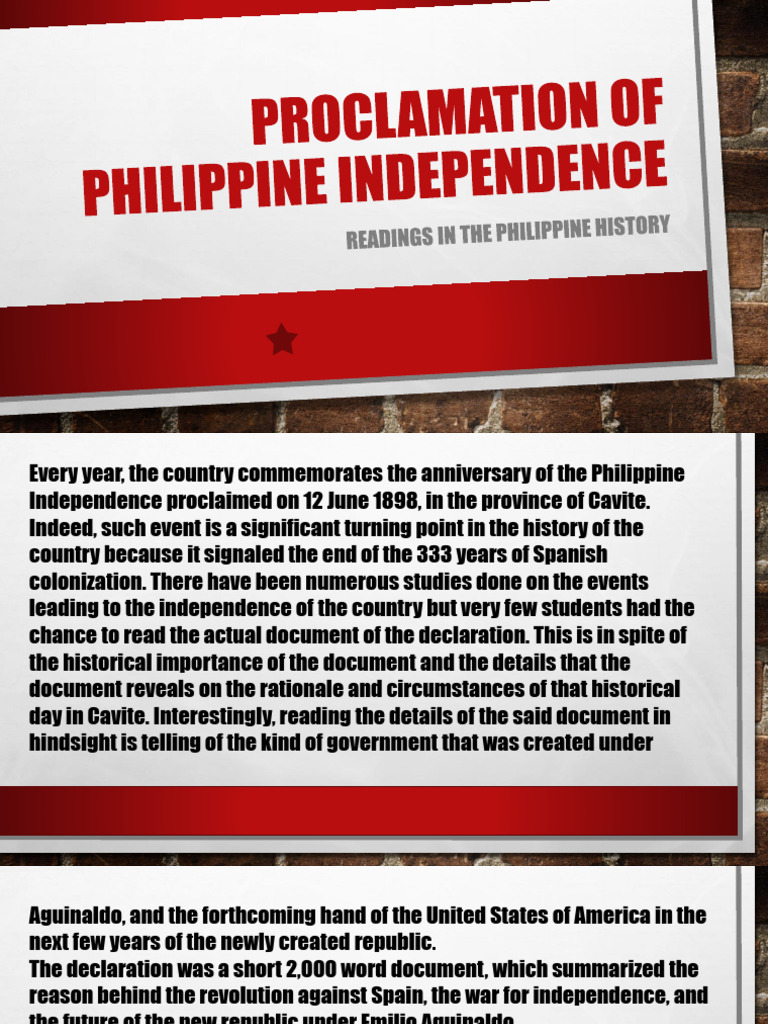 Proclamation of Philippine Independence PDF Philippines