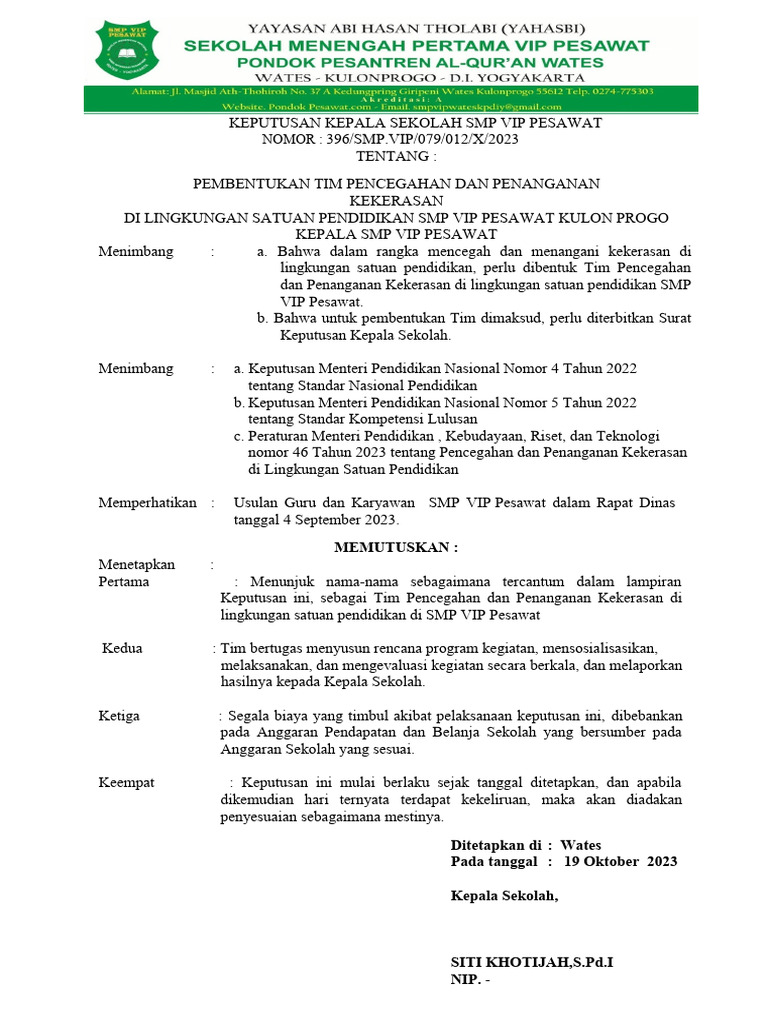 Contoh SK TPPK | PDF