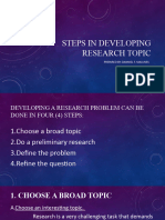 Steps in Developing Research Topic