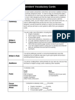 Independent Vocabulary Cards