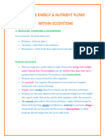 Energy & Nutrients Flows Within Ecosystems