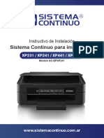 Instructivo de Sistema Continuo Epson XP231 - XP241 - XP441 - XP2101