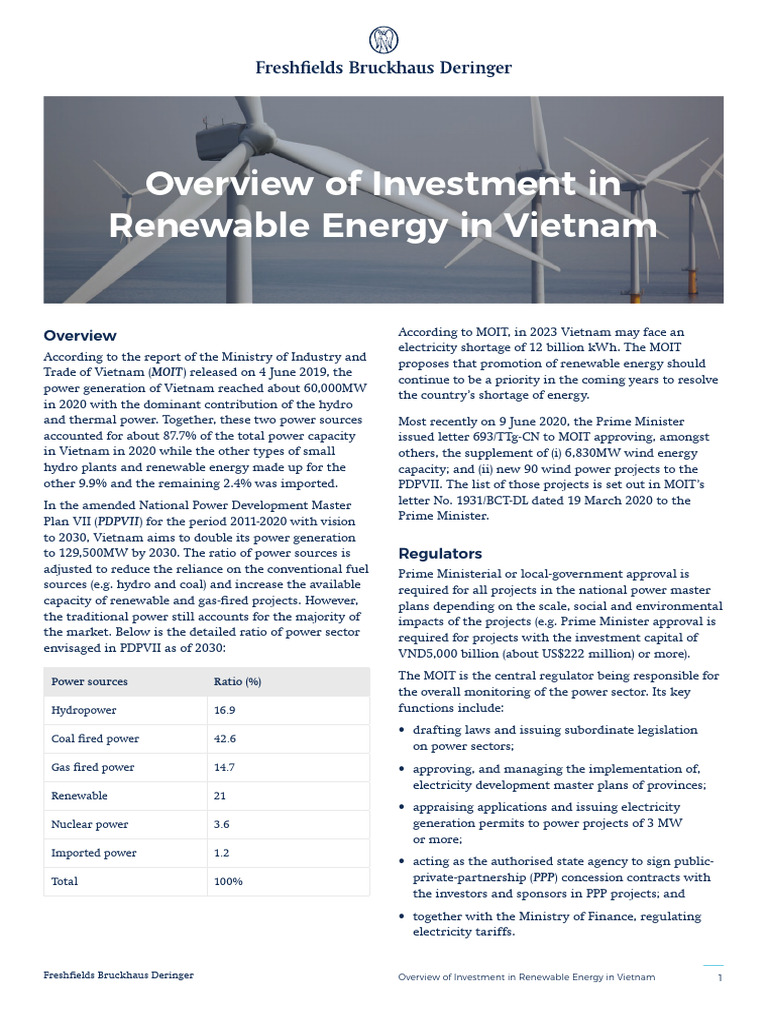 Vietnam Renewable Energy Investment Guide | PDF | Economies | Nature
