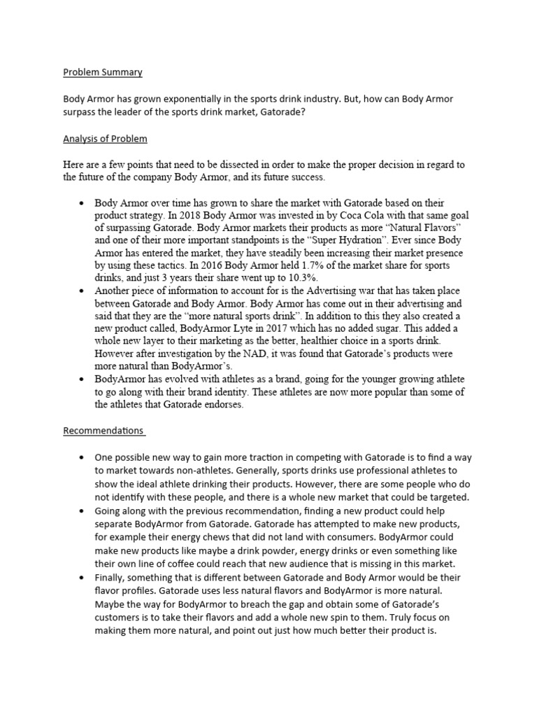 Body Armor Case Study PDF Private Sector Business
