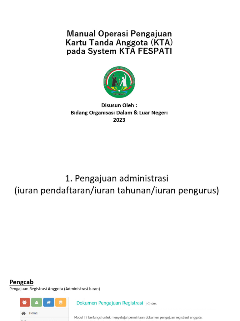 Manual Penggunaan System KTA Fespati - Pengajuan KTA | PDF