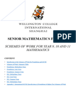 Mathematics SoW 2021
