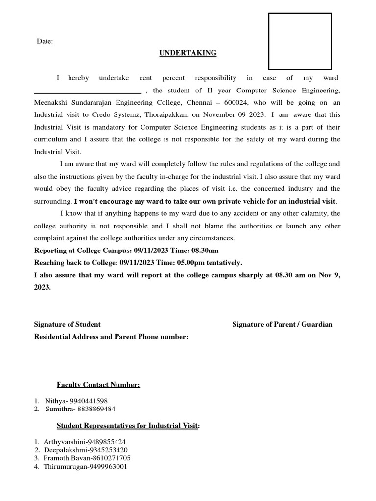 IV Undertaking Form PDF