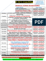 Odd Sem Batch Schedule