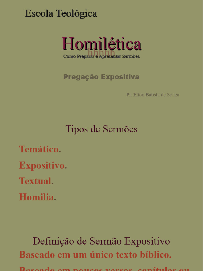 Homilética Pregacao Expositiva Pdf