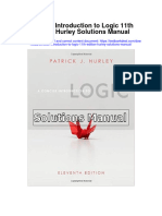 Concise Introduction To Logic 11th Edition Hurley Solutions Manual