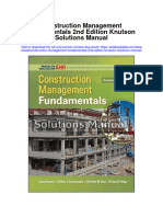 Construction Management Fundamentals 2nd Edition Knutson Solutions Manual