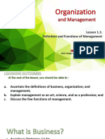 Organization Management Lesson 1.1