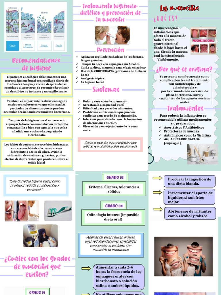 Triptico Mucositis 23 | Descargar gratis PDF | Higiene oral | Medicina