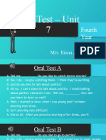 Oral Test - Unit 07 - 4th Year