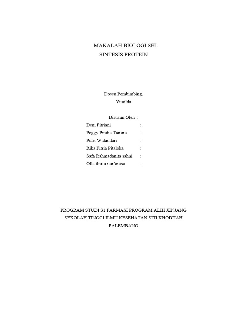 Proses Sintesis Protein dalam Biologi Sel | PDF