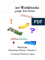Teacher Workbooks, LA Series - Word Libs, November Theme Vol 1
