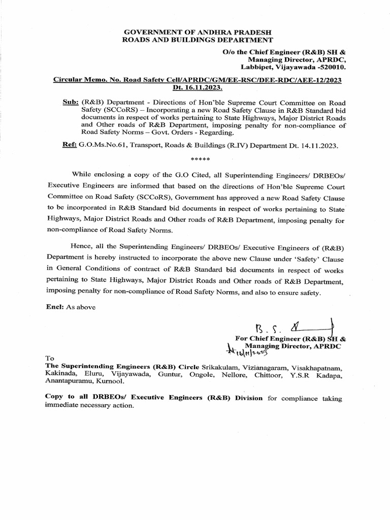 Circular Memo Safety Pdf