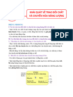 BÀI 1 - KHÁI QUÁT VỀ TRAO ĐỔI CHẤT VÀ CHUYỂN HÓA NĂNG LƯỢNG (TRÚC)