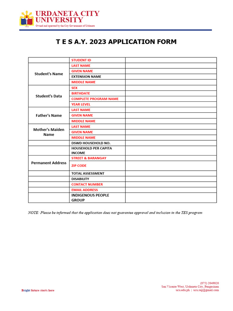 Tes Application PDF