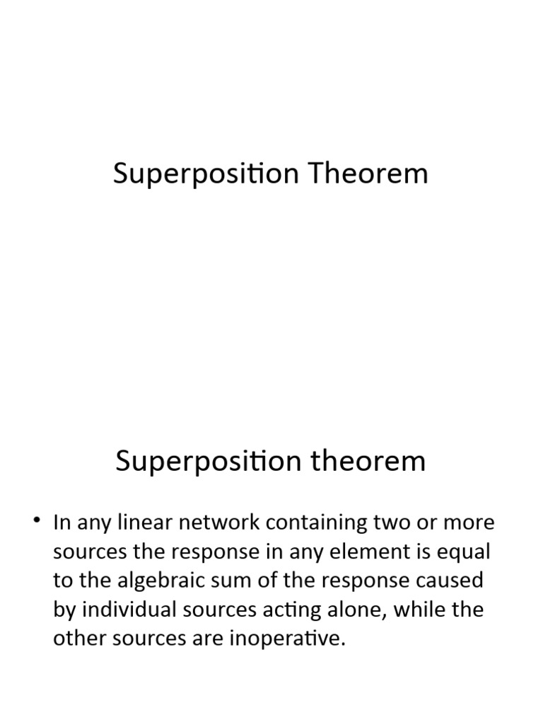 Superposition Theorem Explained | PDF | Electrical Network | Resistor