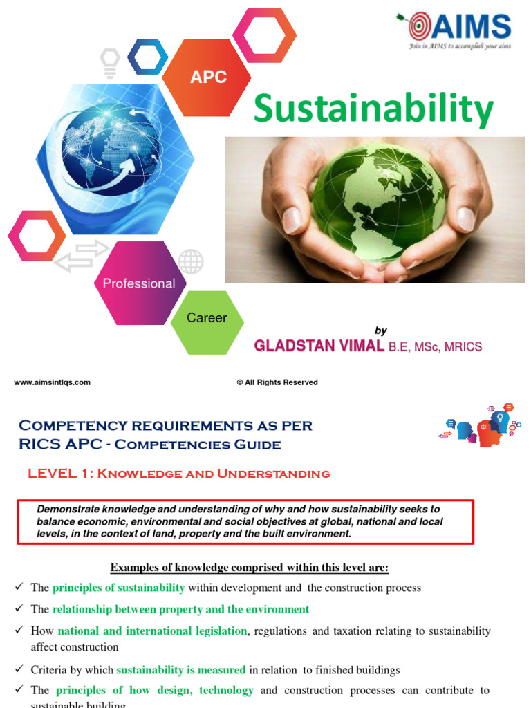 RICS APC Sustainability Competencies Guide | PDF | Waste | Sustainability