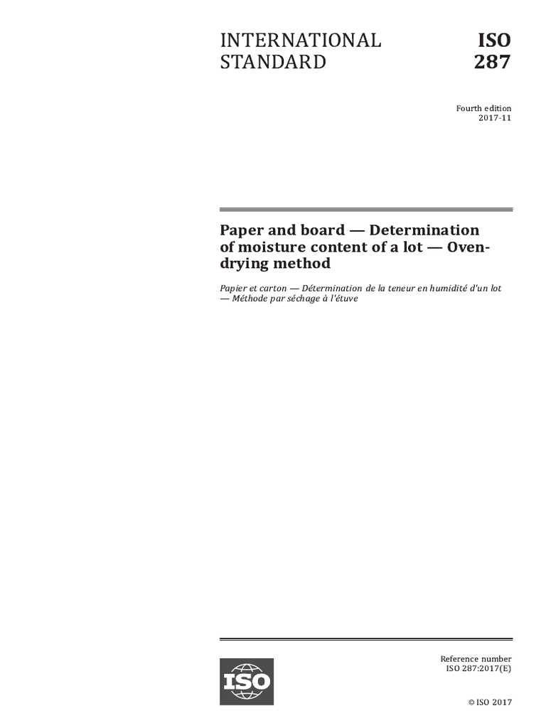 ISO Moisture Content | PDF | International Organization For ...