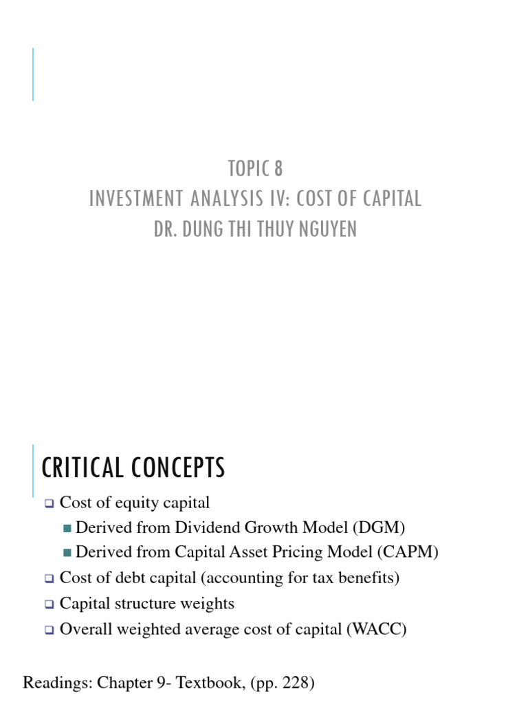 Cost of Capital Analysis and WACC | PDF | Cost Of Capital | Preferred Stock